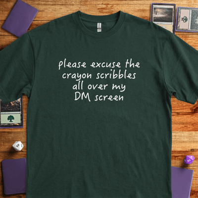 Crayon Scribbles T-Shirt - Tabletop Gaming Graphic Tee - Gift for Tabletop Gamers - Unisex
