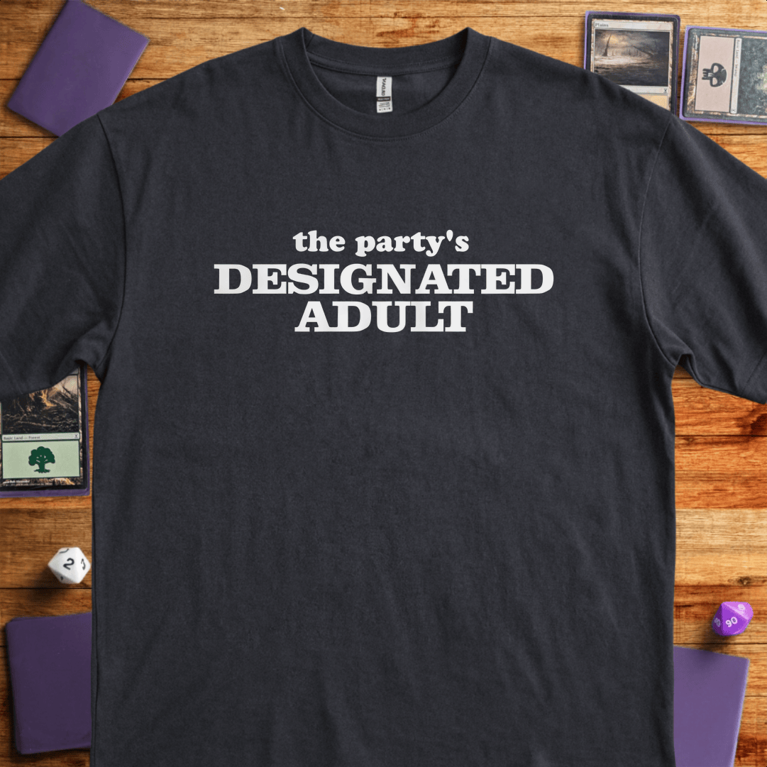 Designated Adult T-Shirt - Tabletop Gaming Graphic Tee - Gift for Tabletop Gamers - Unisex