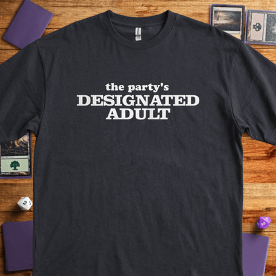 Designated Adult T-Shirt - Tabletop Gaming Graphic Tee - Gift for Tabletop Gamers - Unisex