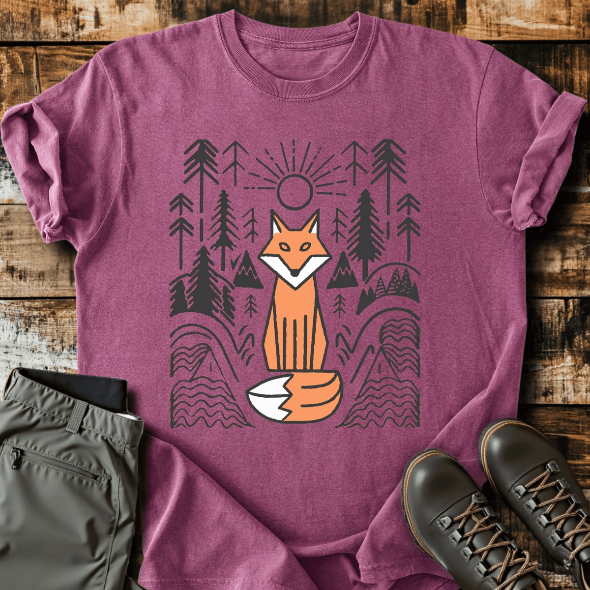 Fox Spirit T-Shirt - Funny Hiking Graphic Tee - Gift for Hikers - Unisex