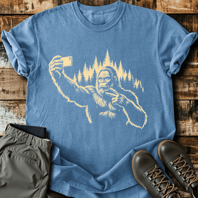 Bigfoot Selfie T-Shirt - Funny Hiking Graphic Tee - Gift for Hikers - Unisex