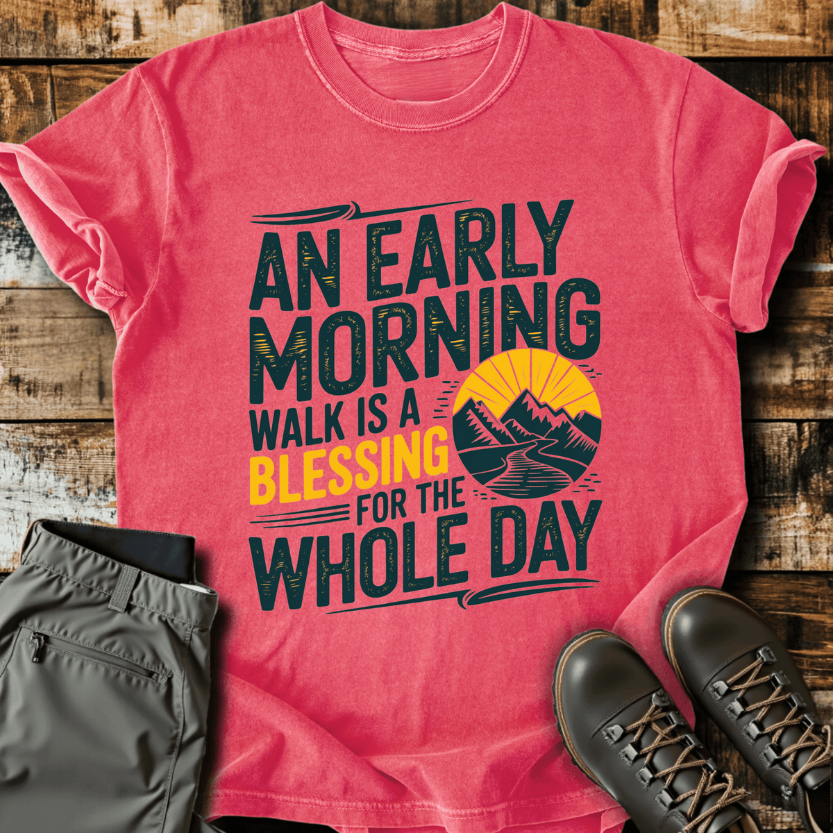 Early Morning Walk T-Shirt - Funny Hiking Graphic Tee - Gift for Hikers - Unisex