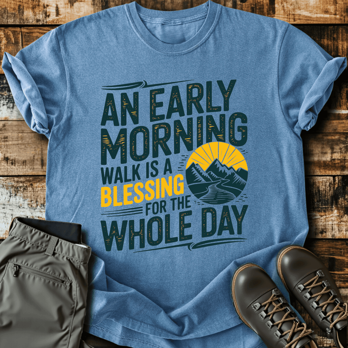 Early Morning Walk T-Shirt - Funny Hiking Graphic Tee - Gift for Hikers - Unisex