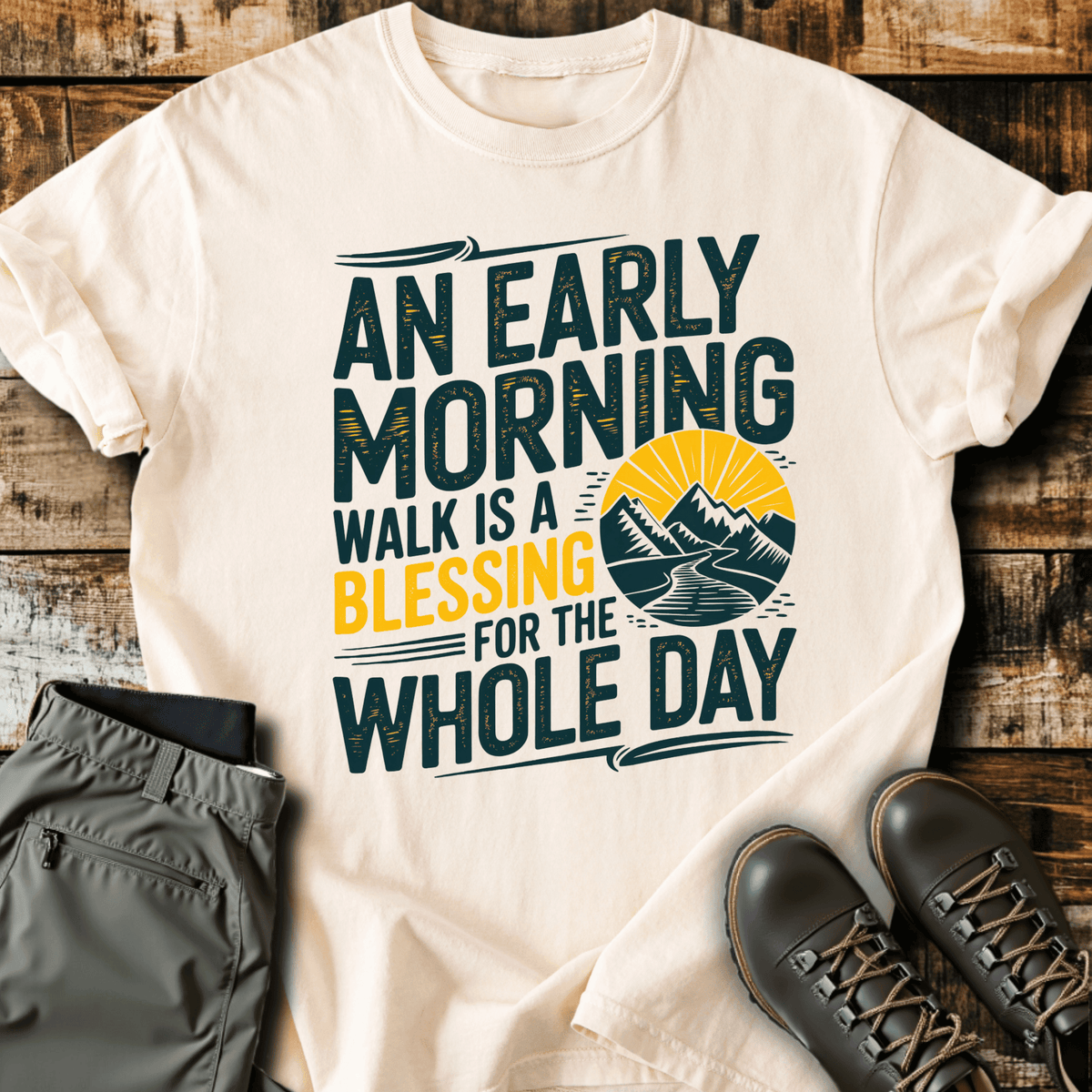 Early Morning Walk T-Shirt - Funny Hiking Graphic Tee - Gift for Hikers - Unisex