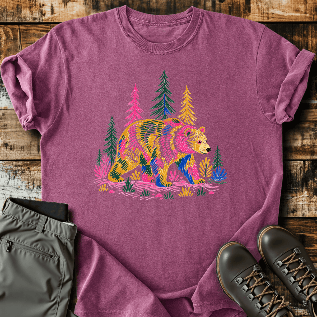Bear With Me T-Shirt - Funny Hiking Graphic Tee - Gift for Hikers - Unisex