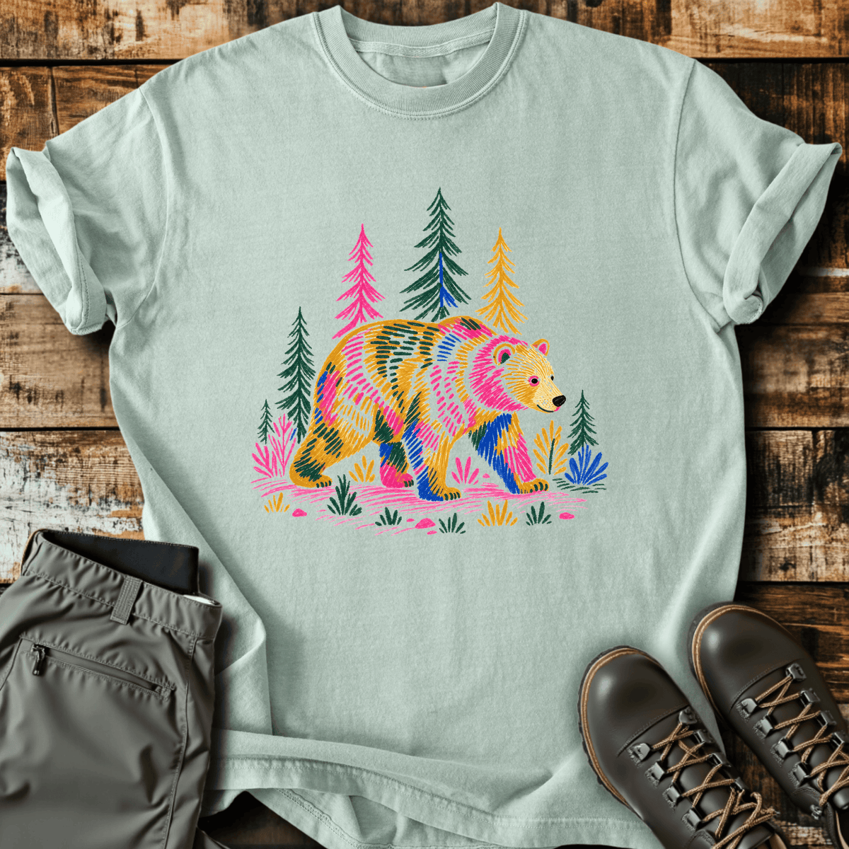 Bear With Me T-Shirt - Funny Hiking Graphic Tee - Gift for Hikers - Unisex