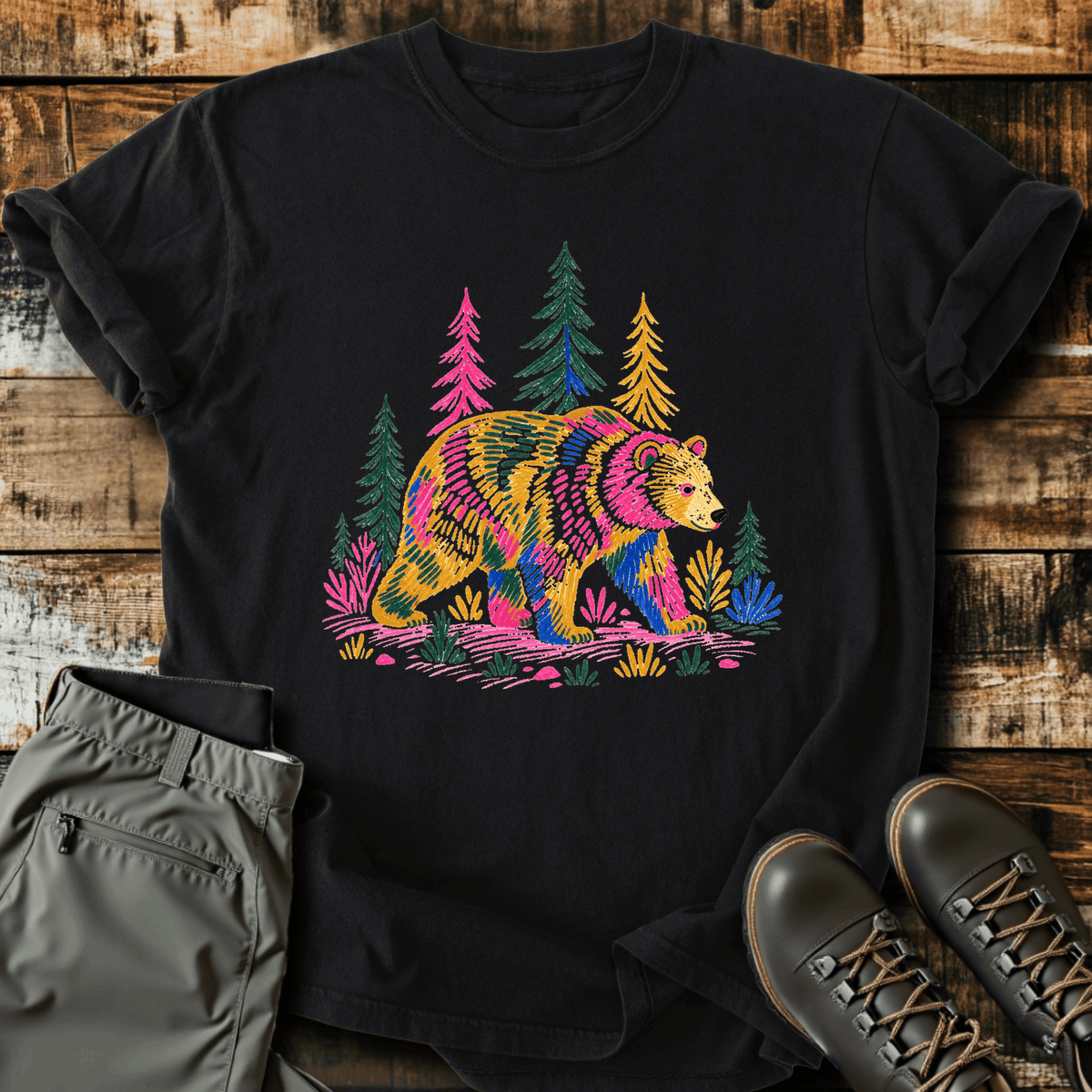 Bear With Me T-Shirt - Funny Hiking Graphic Tee - Gift for Hikers - Unisex