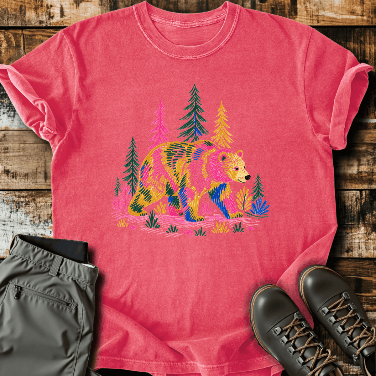 Bear With Me T-Shirt - Funny Hiking Graphic Tee - Gift for Hikers - Unisex