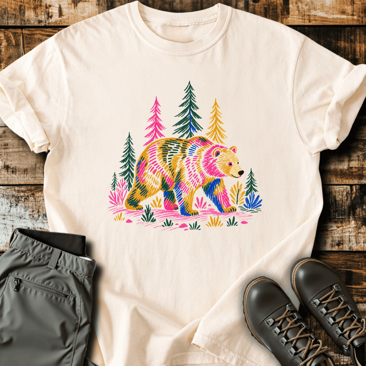 Bear With Me T-Shirt - Funny Hiking Graphic Tee - Gift for Hikers - Unisex