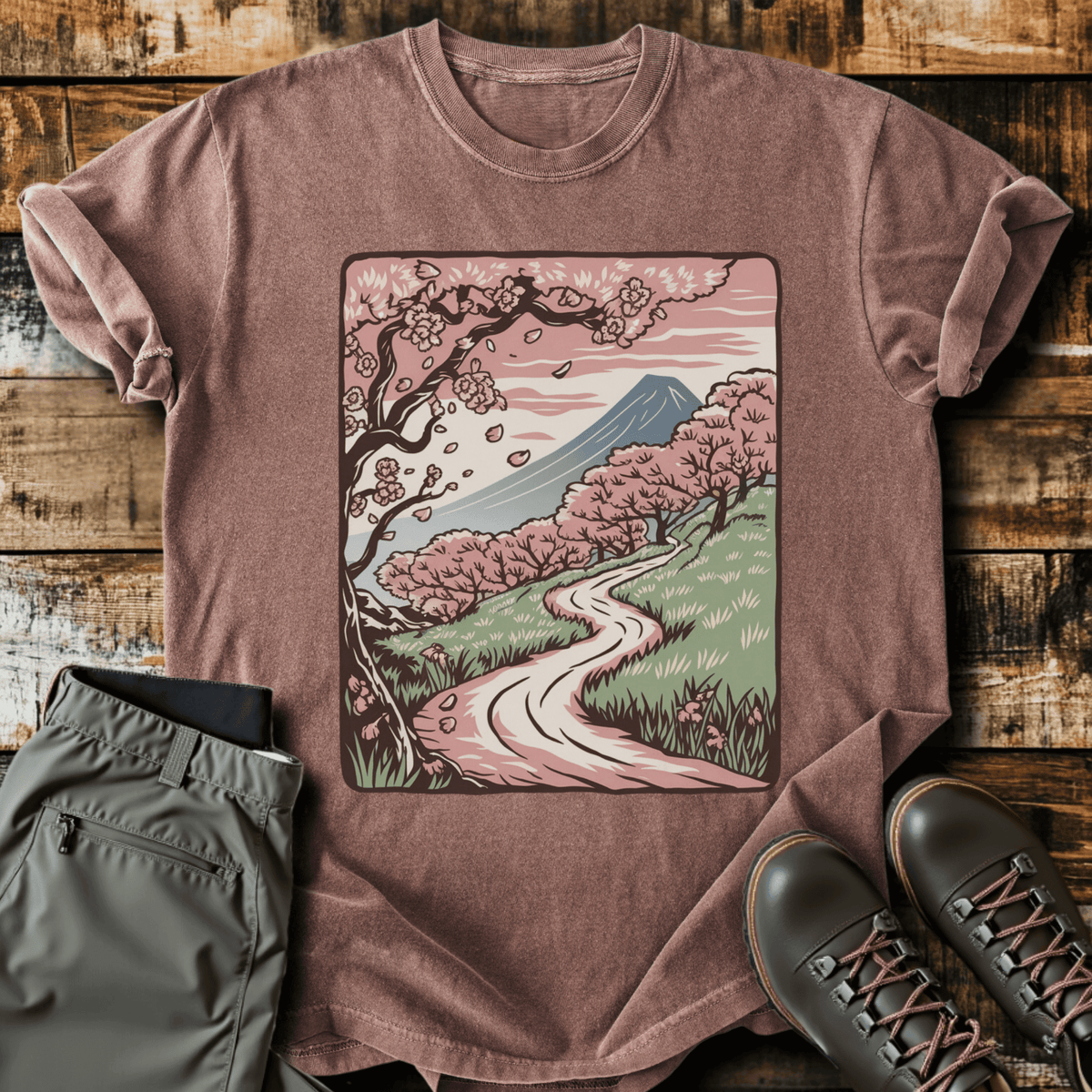 Cherry Blossoms T-Shirt - Funny Hiking Graphic Tee - Gift for Hikers - Unisex