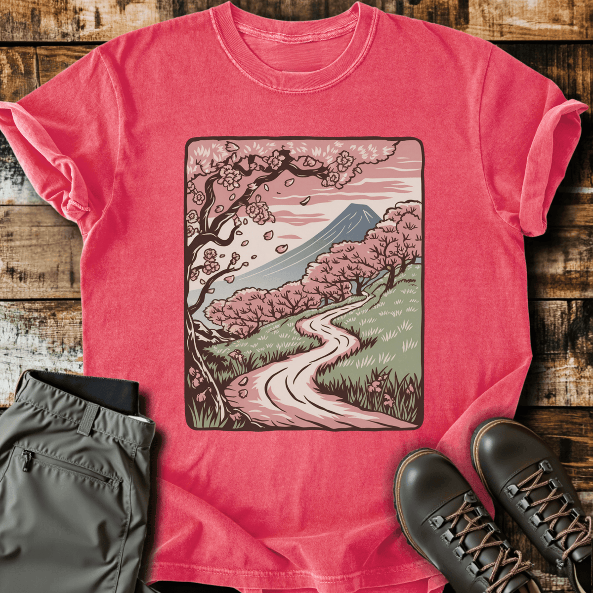 Cherry Blossoms T-Shirt - Funny Hiking Graphic Tee - Gift for Hikers - Unisex