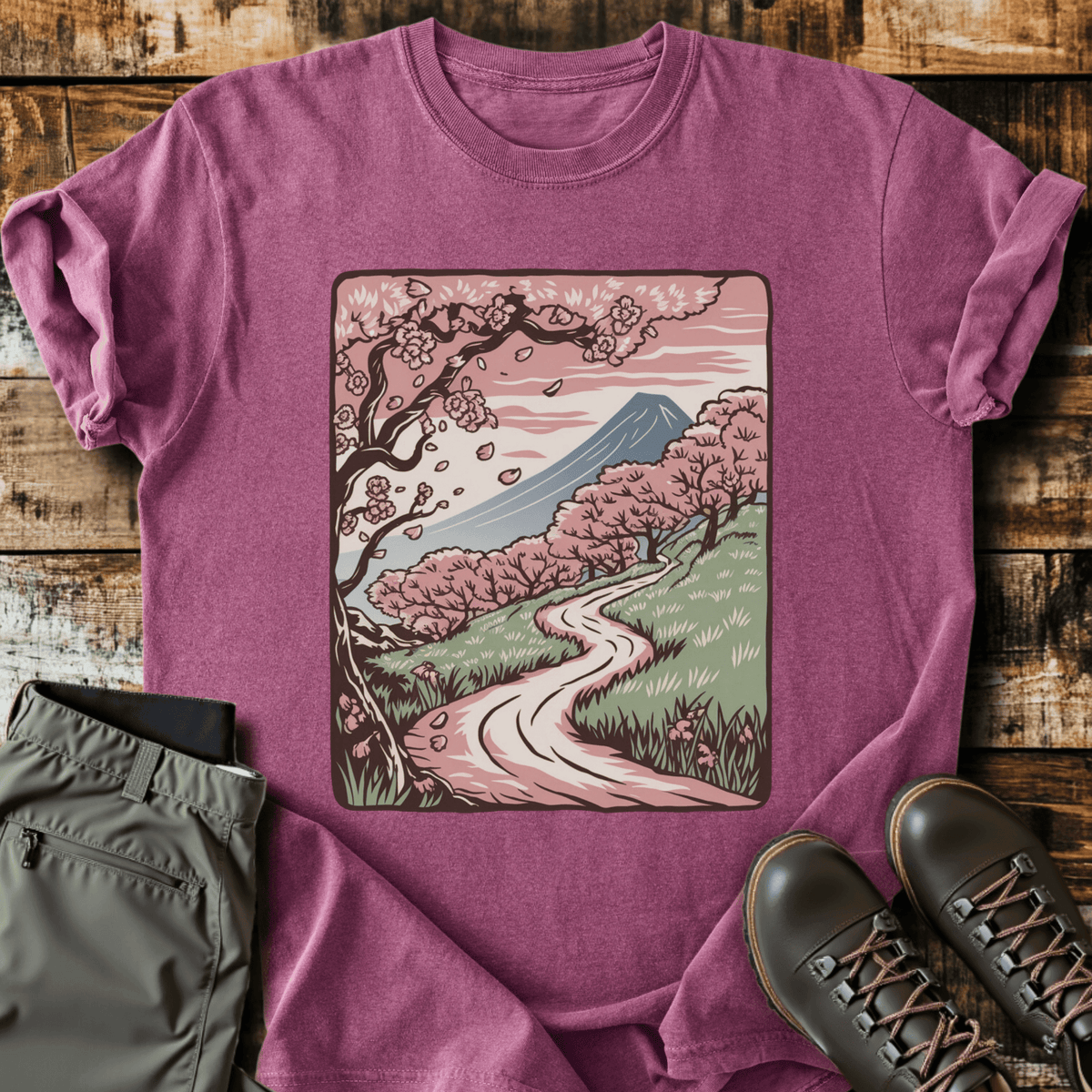 Cherry Blossoms T-Shirt - Funny Hiking Graphic Tee - Gift for Hikers - Unisex
