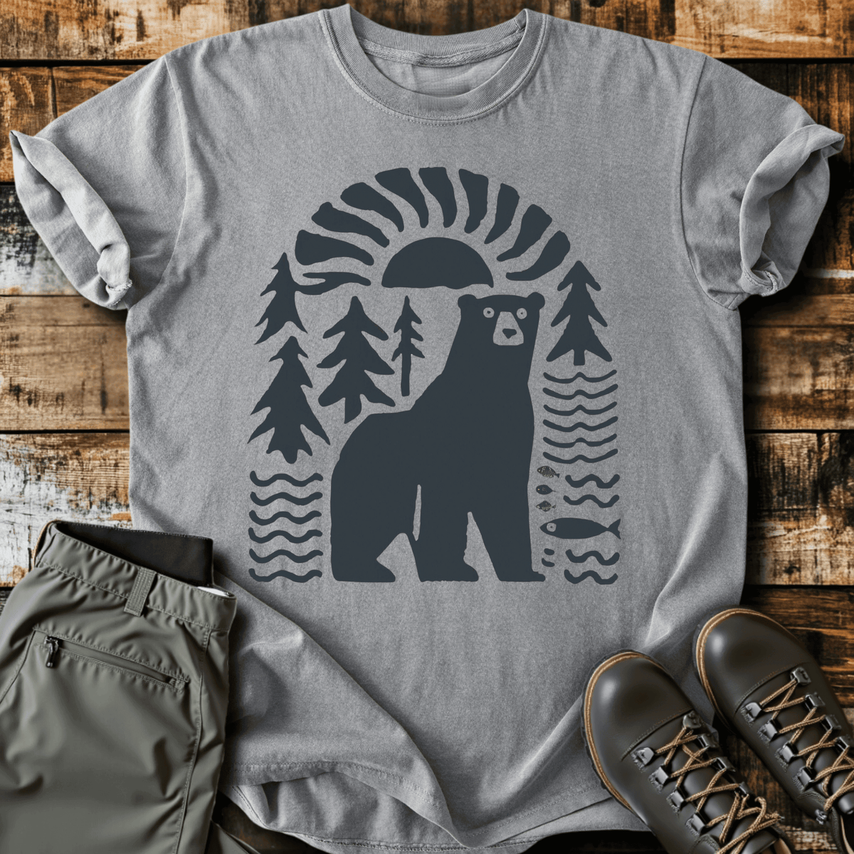 Bear Spirit T-Shirt - Funny Hiking Graphic Tee - Gift for Hikers - Unisex