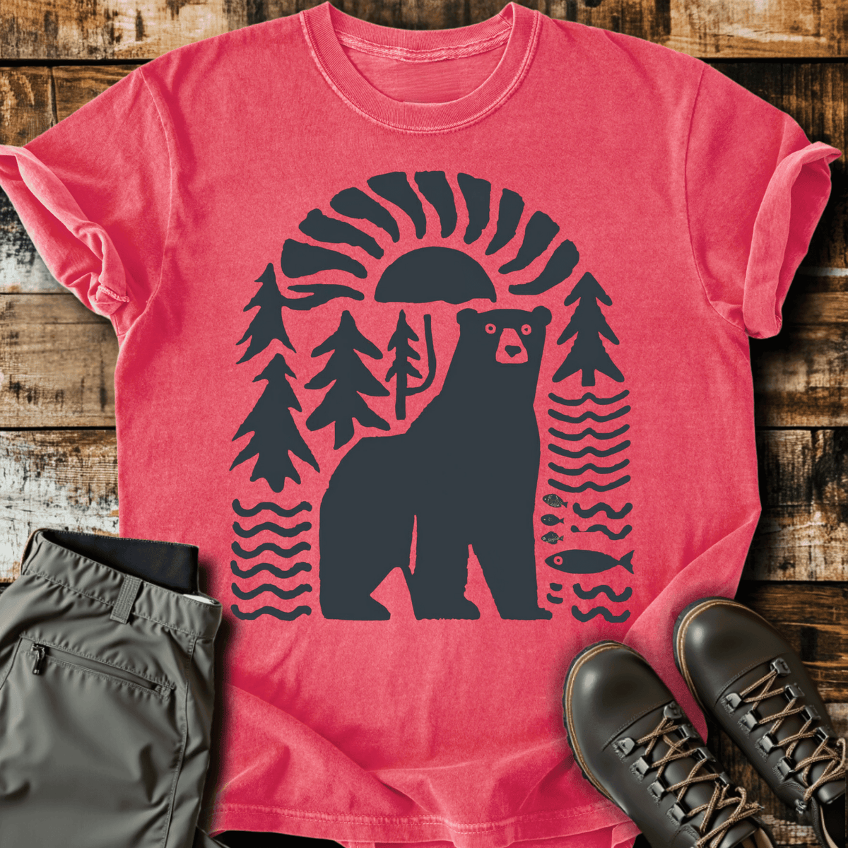 Bear Spirit T-Shirt - Funny Hiking Graphic Tee - Gift for Hikers - Unisex