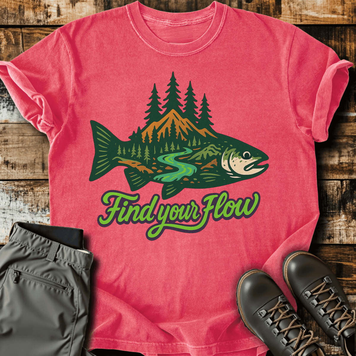Find Your Flow T-Shirt - Funny Hiking Graphic Tee - Gift for Hikers - Unisex