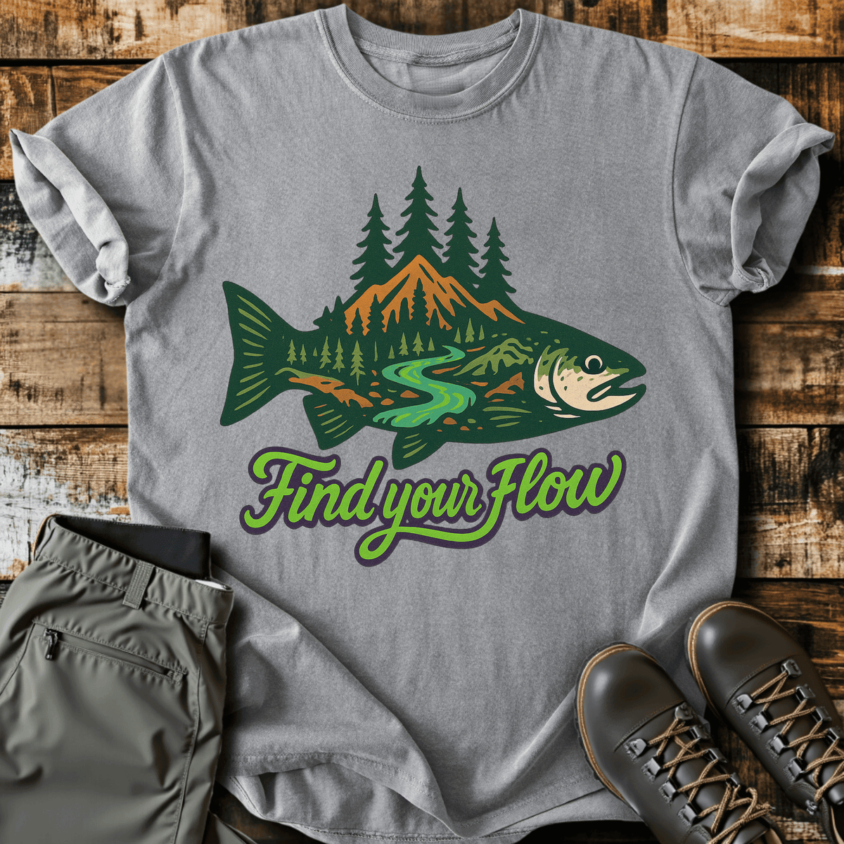 Find Your Flow T-Shirt - Funny Hiking Graphic Tee - Gift for Hikers - Unisex
