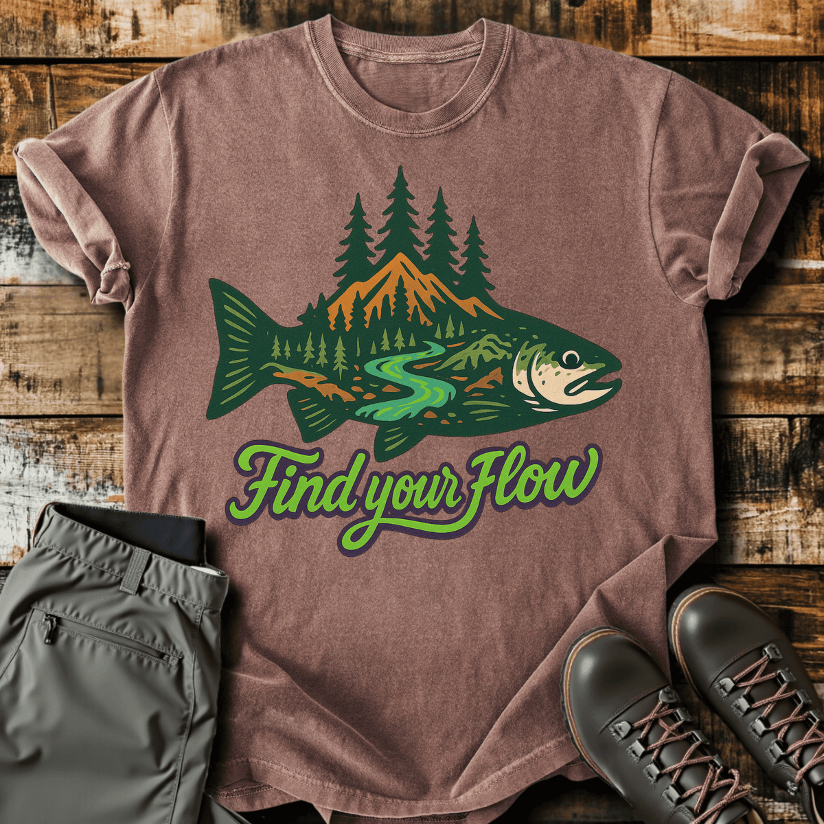 Find Your Flow T-Shirt - Funny Hiking Graphic Tee - Gift for Hikers - Unisex