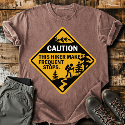 Caution T-Shirt - Funny Hiking Graphic Tee - Gift for Hikers - Unisex