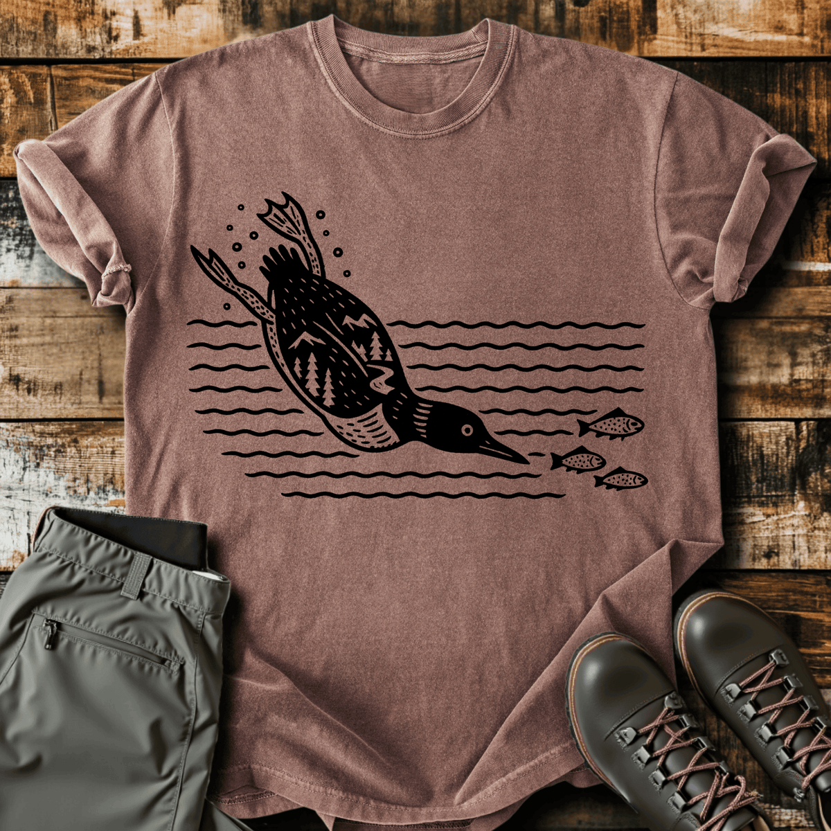 Diving Bird T-Shirt - Funny Hiking Graphic Tee - Gift for Hikers - Unisex
