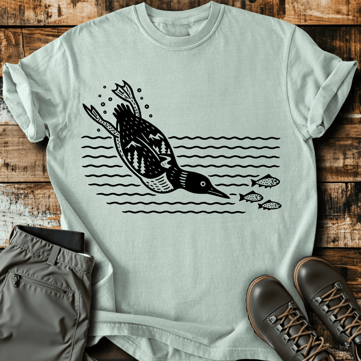 Diving Bird T-Shirt - Funny Hiking Graphic Tee - Gift for Hikers - Unisex