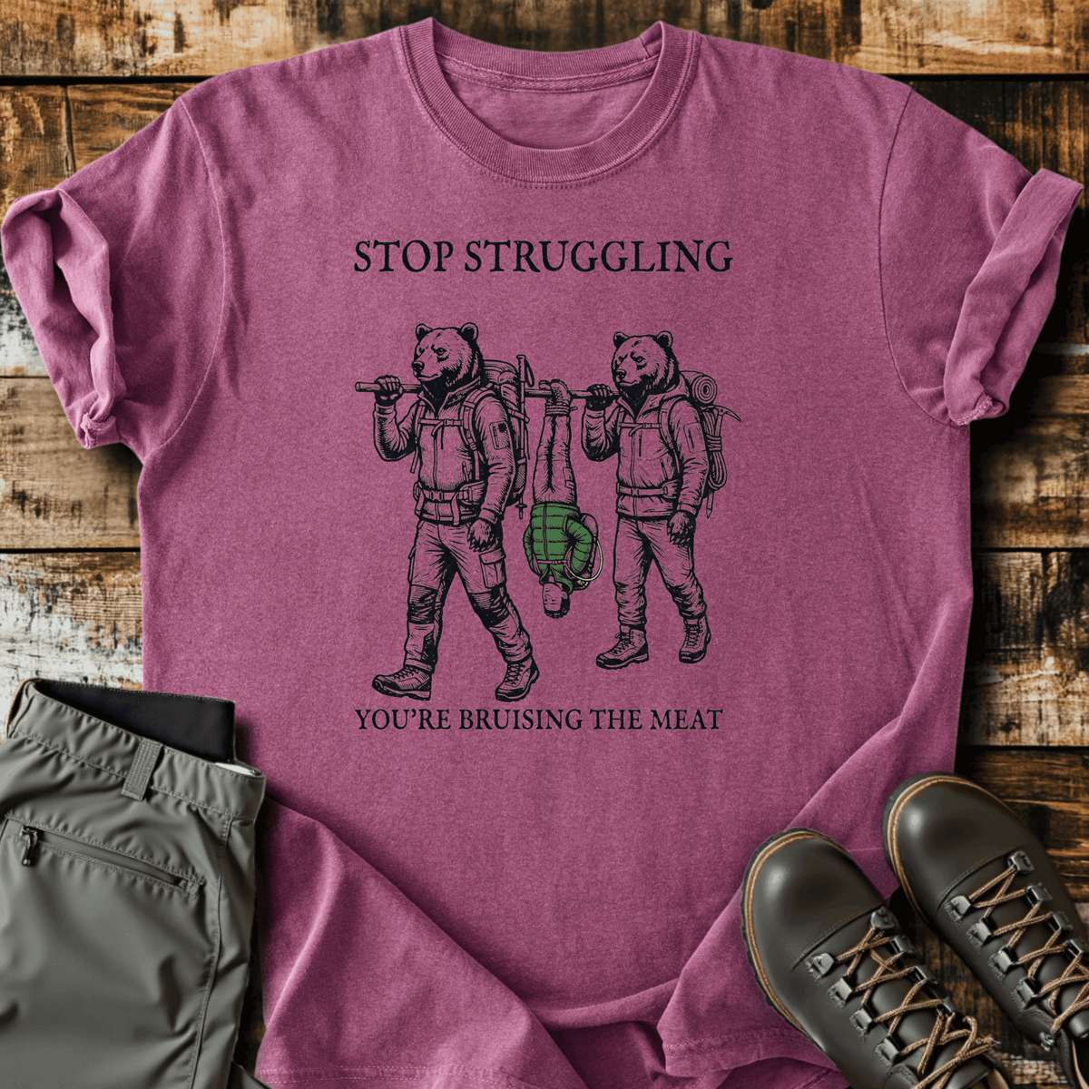 Bruising The Meat T-Shirt Funny Hiking Shirt
