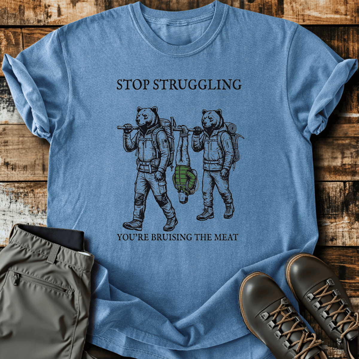 Bruising The Meat T-Shirt Funny Hiking Shirt