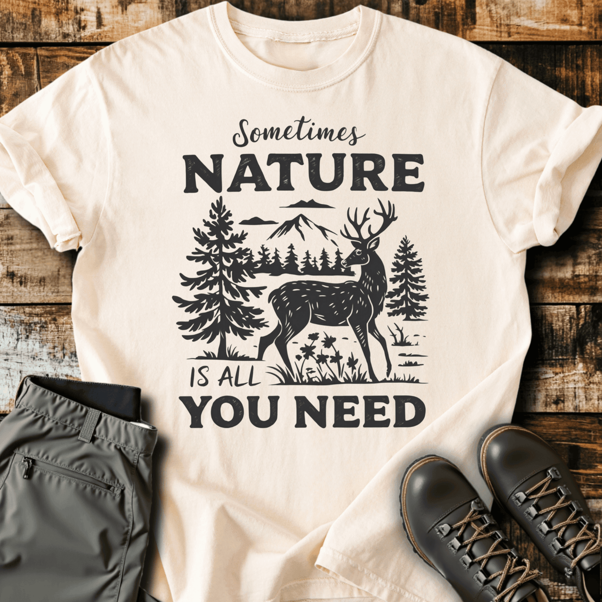 All You Need T-Shirt - Funny Hiking Graphic Tee - Gift for Hikers - Unisex