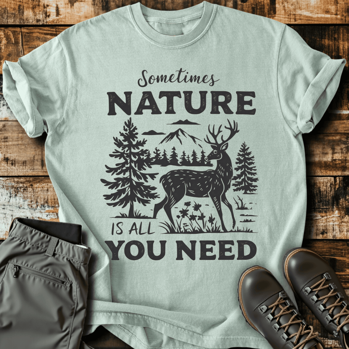 All You Need T-Shirt - Funny Hiking Graphic Tee - Gift for Hikers - Unisex