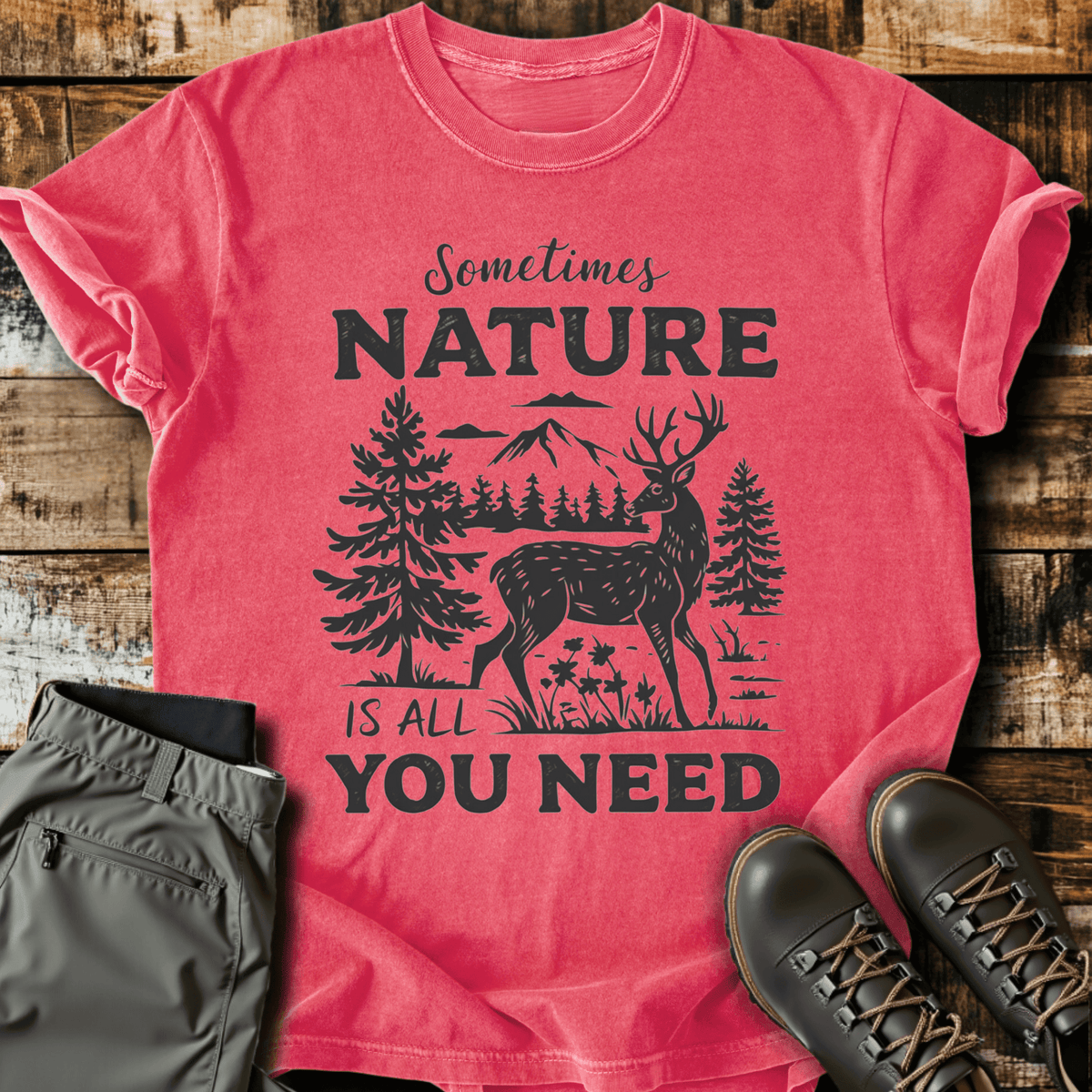 All You Need T-Shirt - Funny Hiking Graphic Tee - Gift for Hikers - Unisex