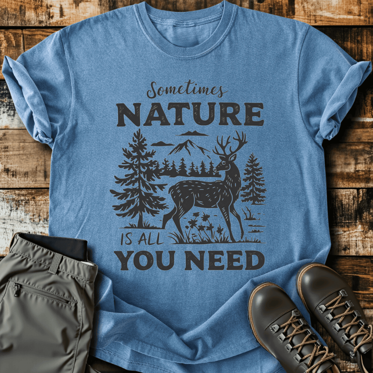All You Need T-Shirt - Funny Hiking Graphic Tee - Gift for Hikers - Unisex
