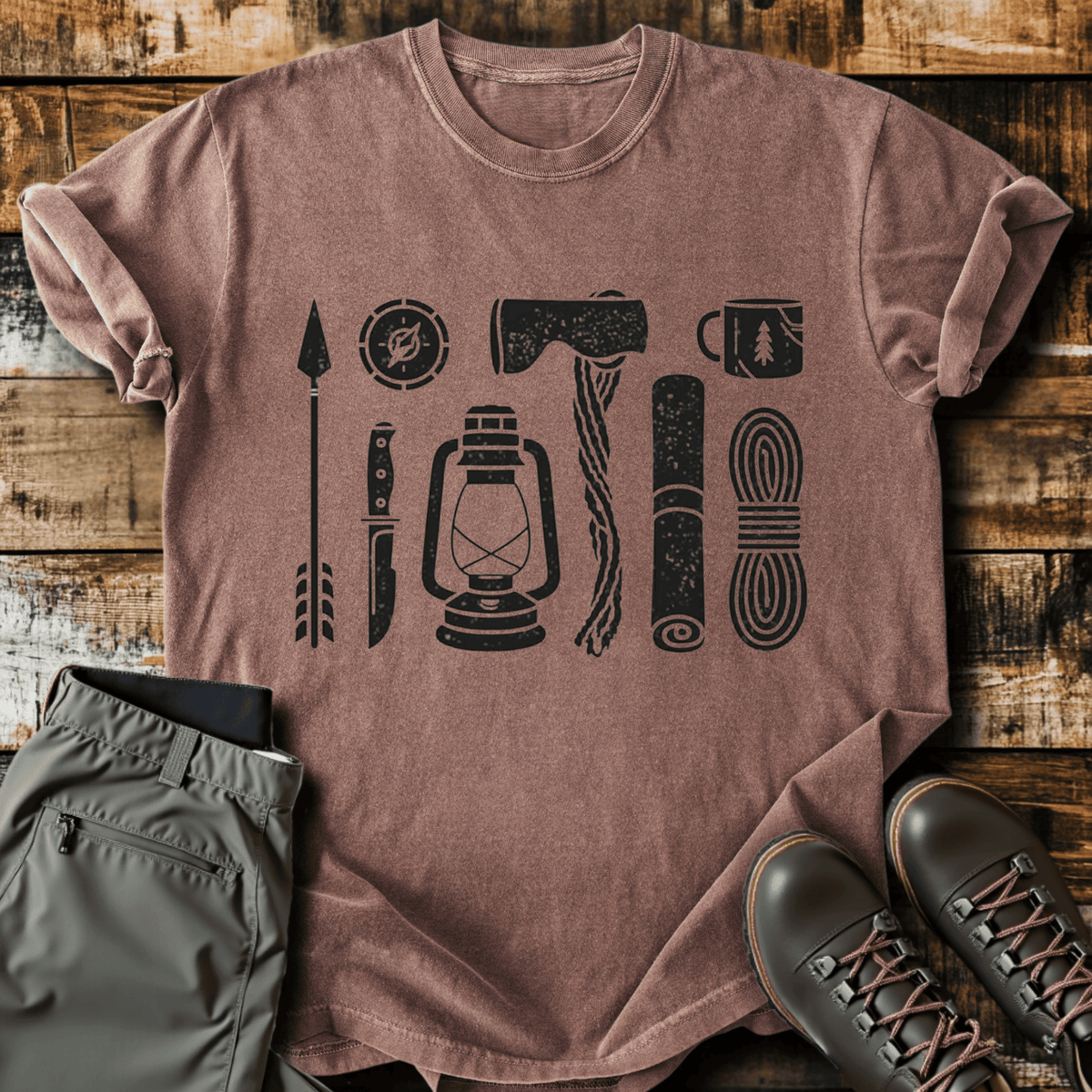 Essentials T-Shirt - Funny Hiking Graphic Tee - Gift for Hikers - Unisex