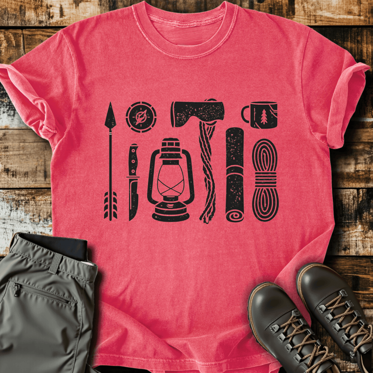 Essentials T-Shirt - Funny Hiking Graphic Tee - Gift for Hikers - Unisex