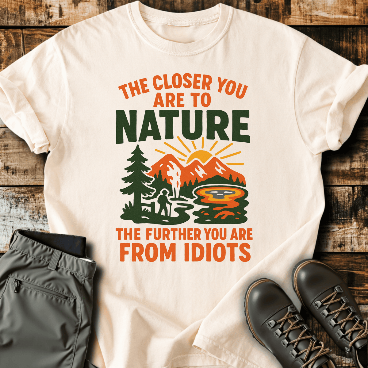 Far From Idiots T-Shirt - Funny Hiking Graphic Tee - Gift for Hikers - Unisex