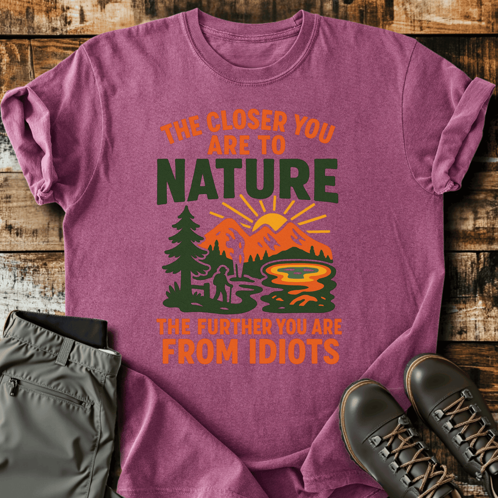 Far From Idiots T-Shirt - Funny Hiking Graphic Tee - Gift for Hikers - Unisex