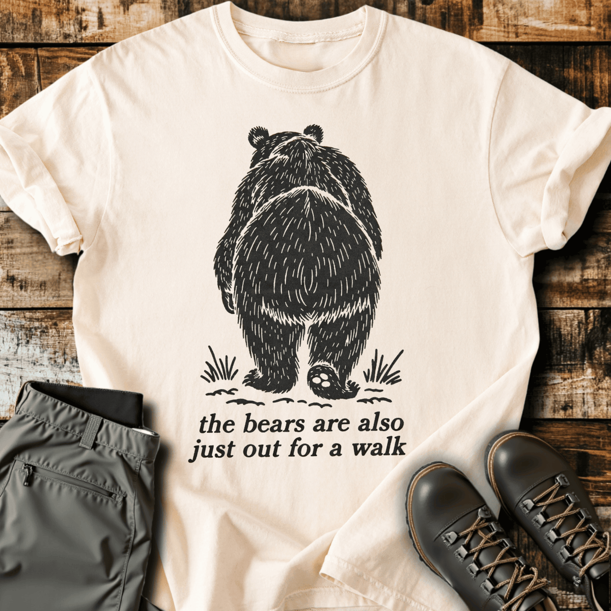 Bears Walk Too T-Shirt - Funny Hiking Graphic Tee - Gift for Hikers - Unisex