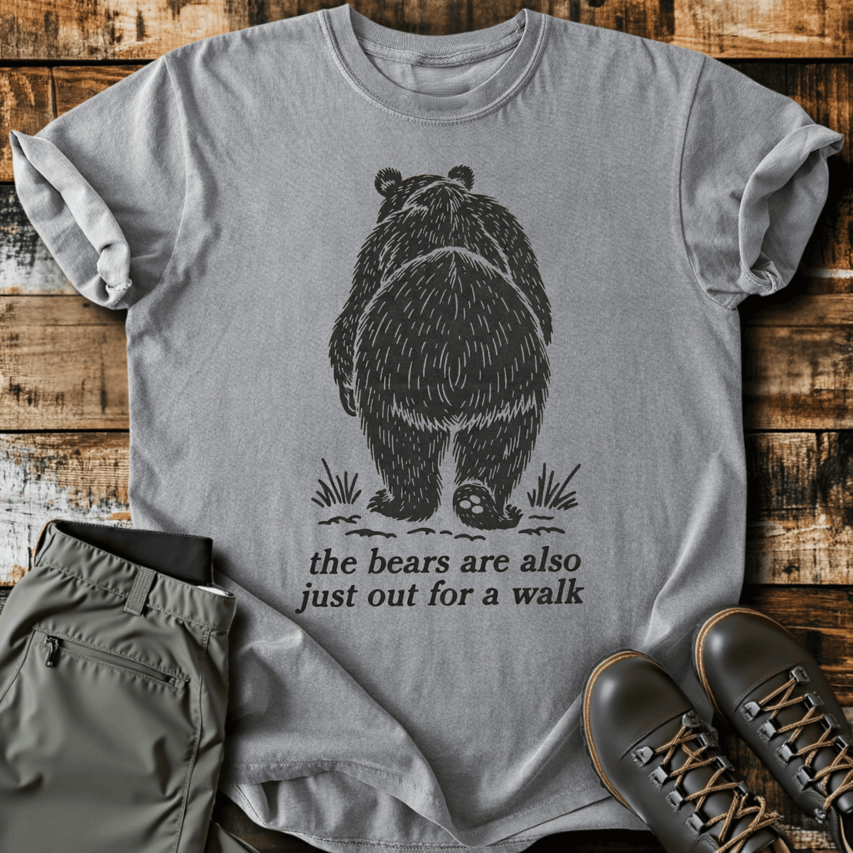 Bears Walk Too T-Shirt - Funny Hiking Graphic Tee - Gift for Hikers - Unisex