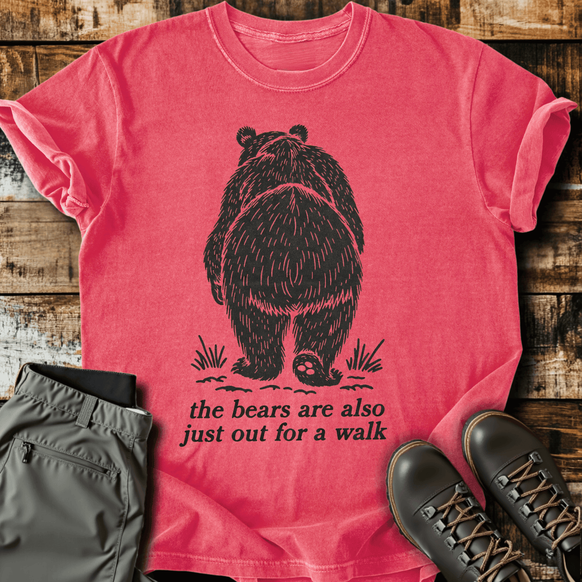Bears Walk Too T-Shirt - Funny Hiking Graphic Tee - Gift for Hikers - Unisex
