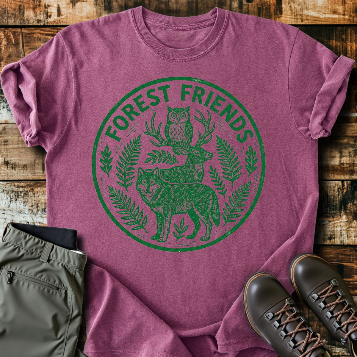 Forest Friends T-Shirt - Funny Hiking Graphic Tee - Gift for Hikers - Unisex