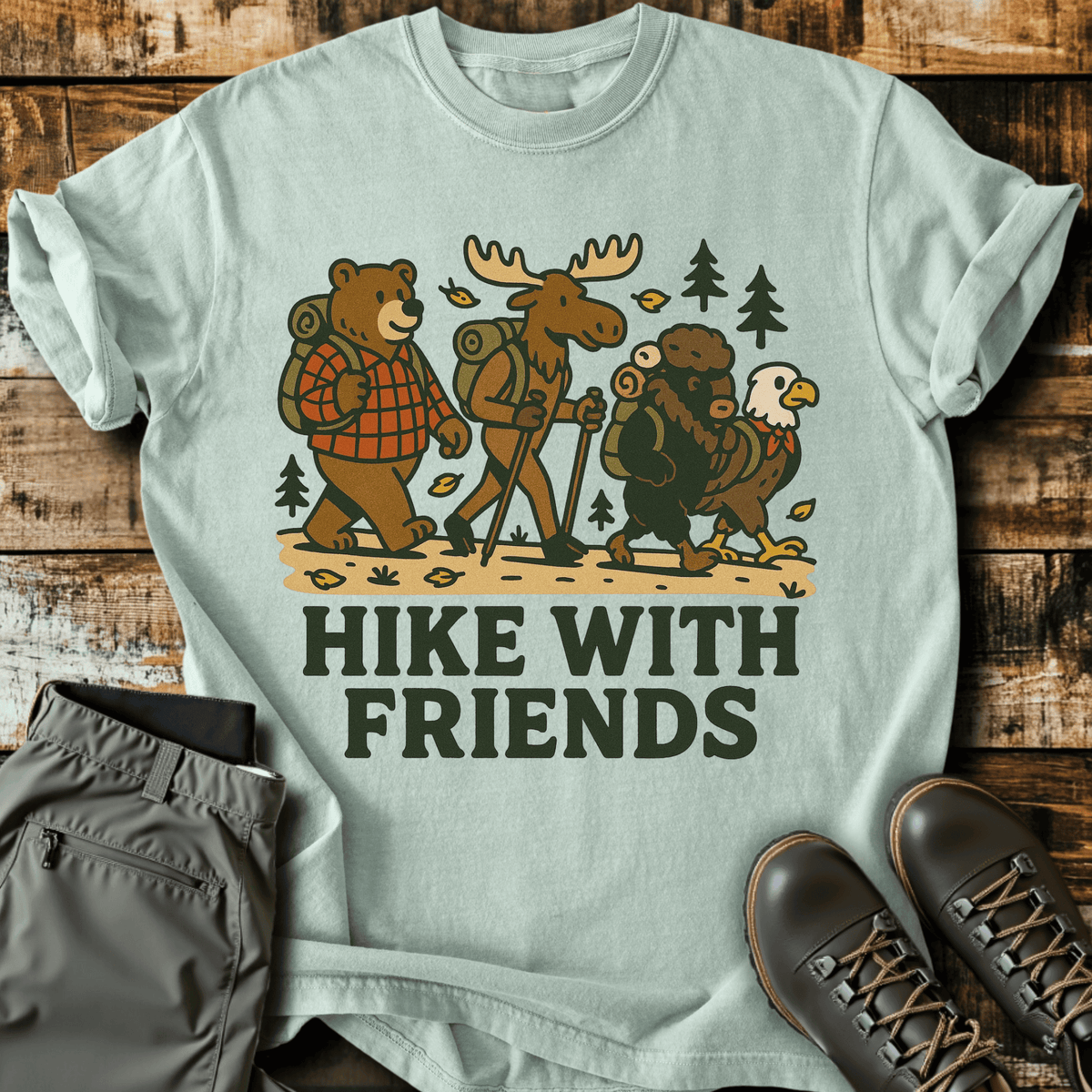 Hike With Friends T-Shirt - Graphic Tee - Gift for Hikers - Unisex