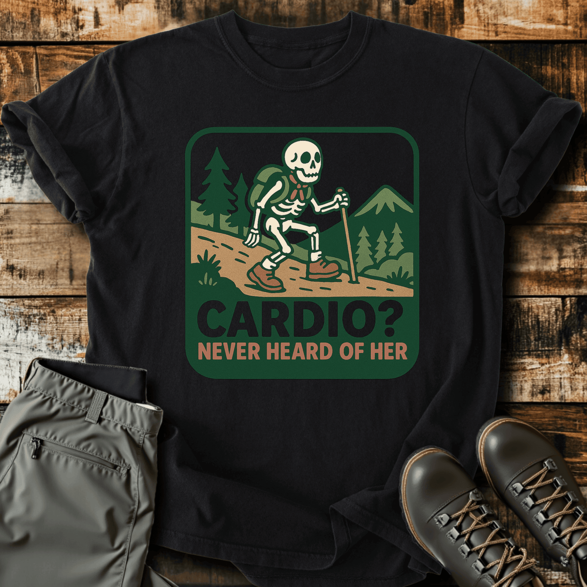 Cardio? T-Shirt - Funny Hiking Graphic Tee - Gift for Hikers - Unisex