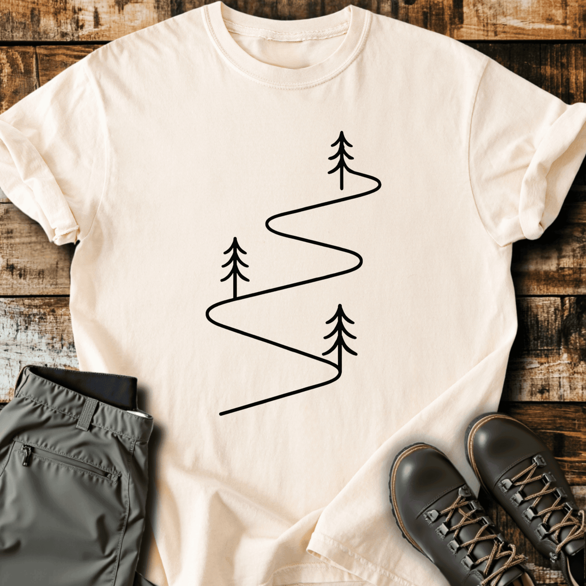 Downhill T-Shirt - Funny Hiking Graphic Tee - Gift for Hikers - Unisex
