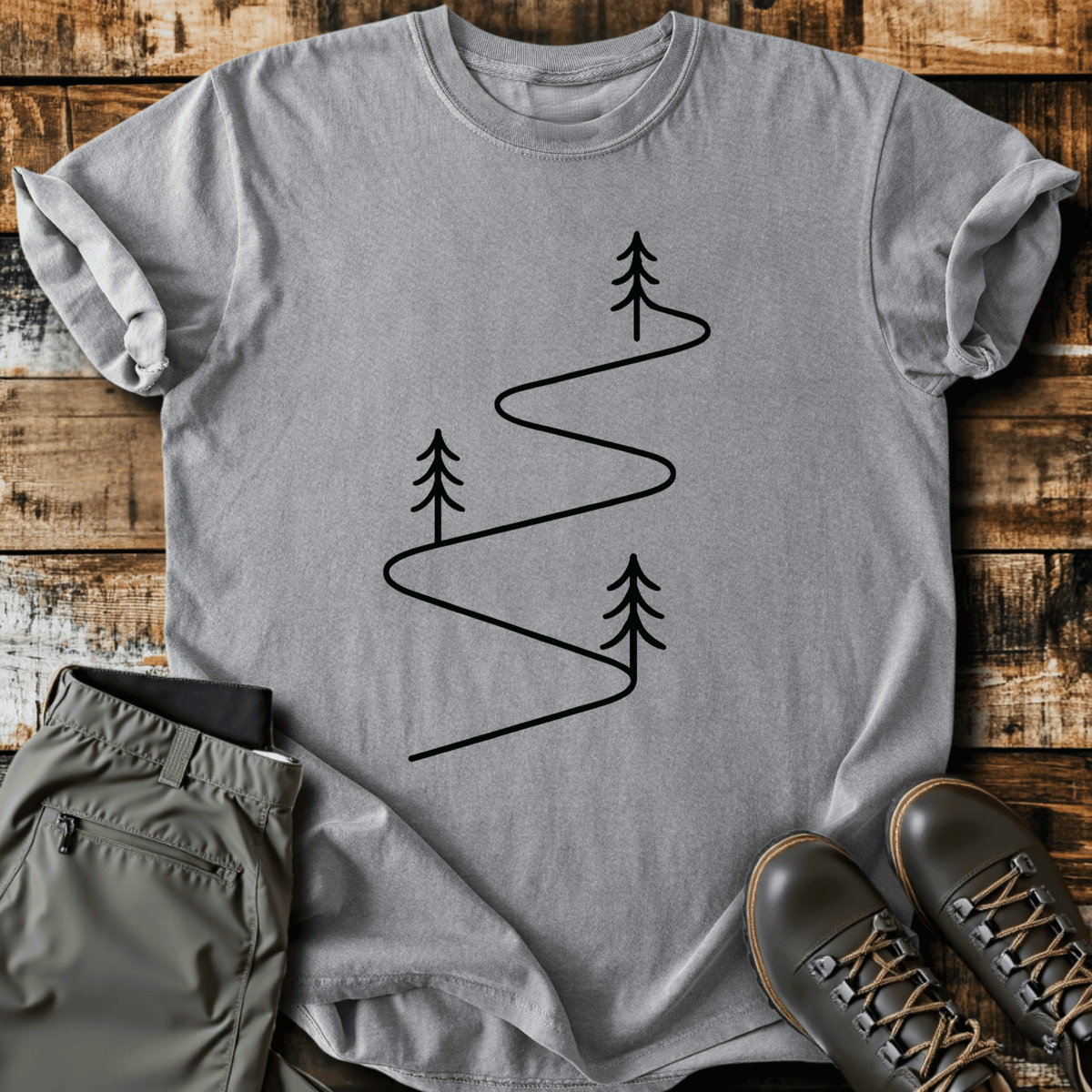 Downhill T-Shirt - Funny Hiking Graphic Tee - Gift for Hikers - Unisex
