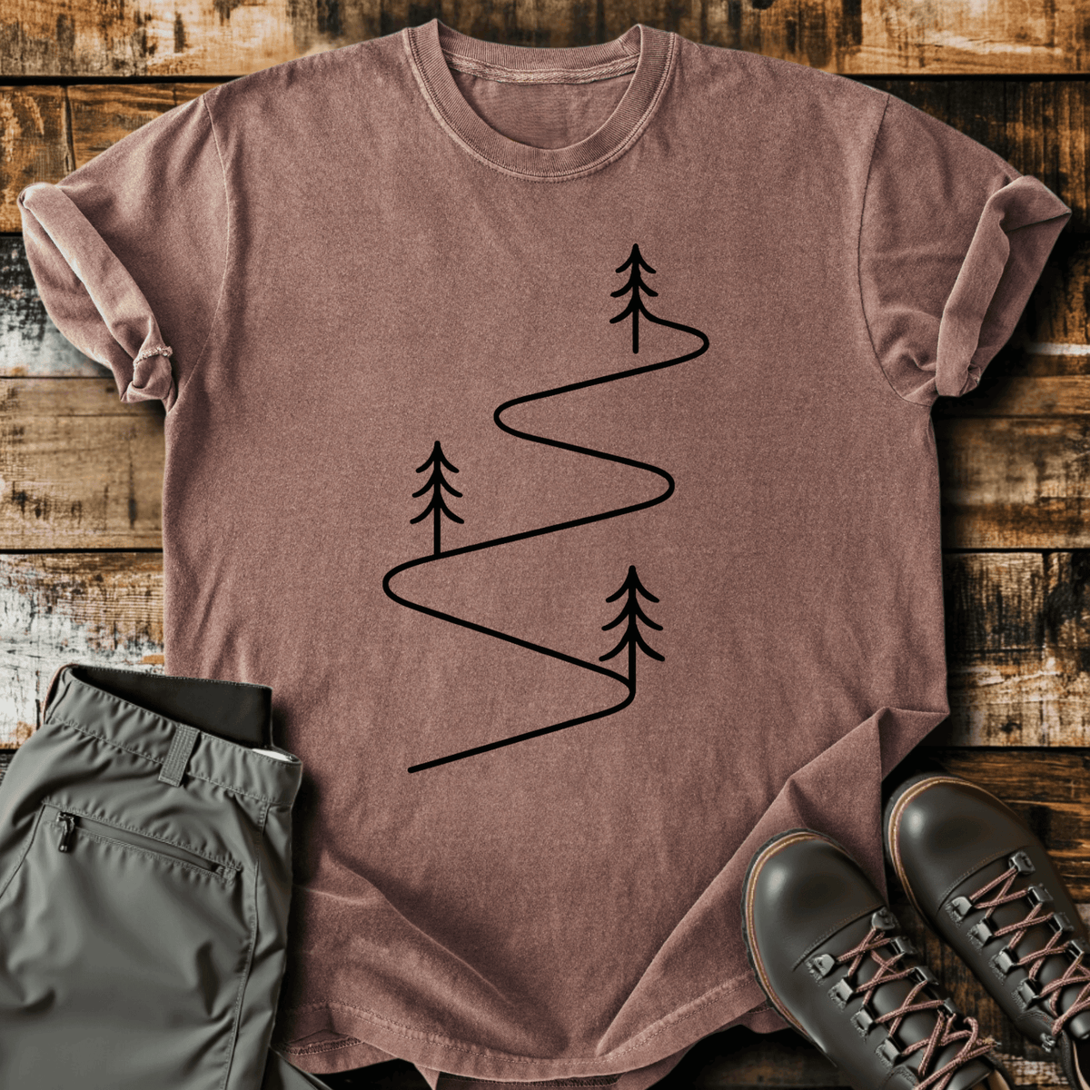 Downhill T-Shirt - Funny Hiking Graphic Tee - Gift for Hikers - Unisex
