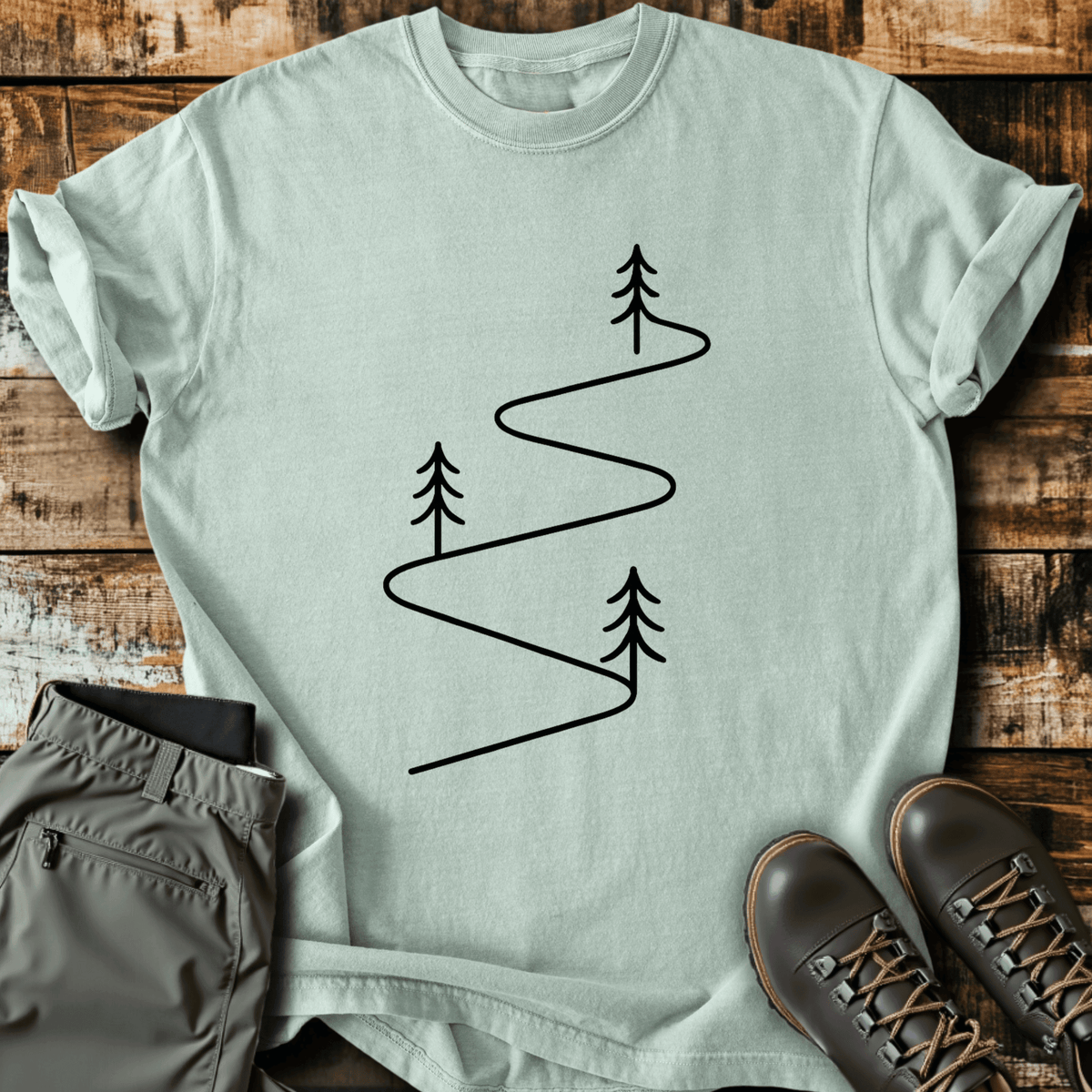 Downhill T-Shirt - Funny Hiking Graphic Tee - Gift for Hikers - Unisex