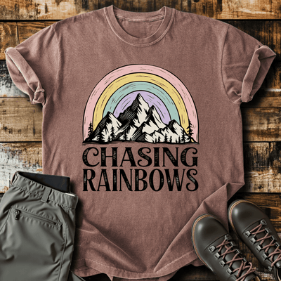 Chasing Rainbows T-Shirt - Funny Hiking Graphic Tee - Gift for Hikers - Unisex