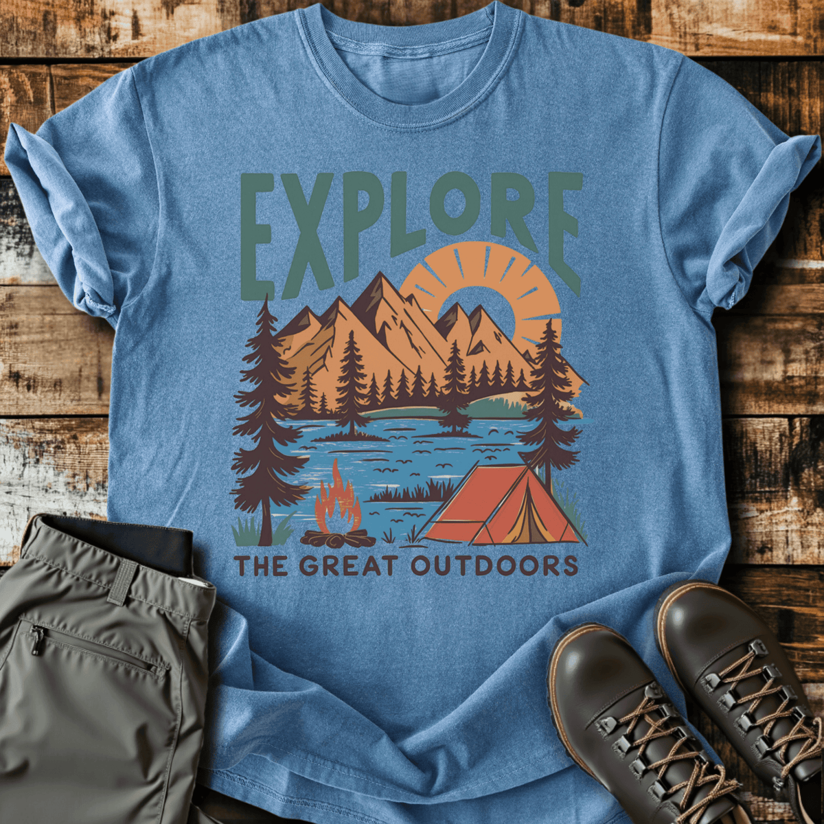 Explore Outdoors T-Shirt - Funny Hiking Graphic Tee - Gift for Hikers - Unisex