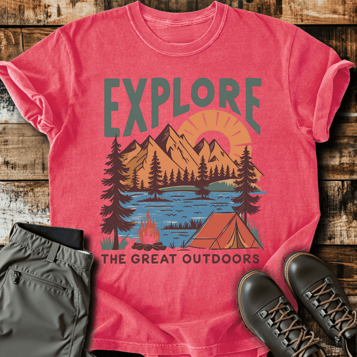 Explore Outdoors T-Shirt - Funny Hiking Graphic Tee - Gift for Hikers - Unisex