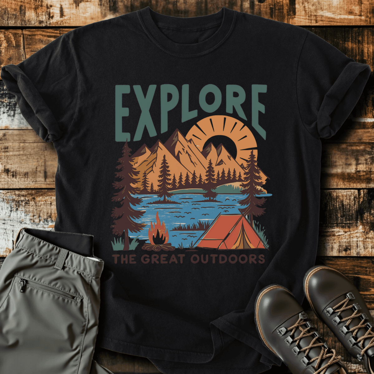 Explore Outdoors T-Shirt - Funny Hiking Graphic Tee - Gift for Hikers - Unisex