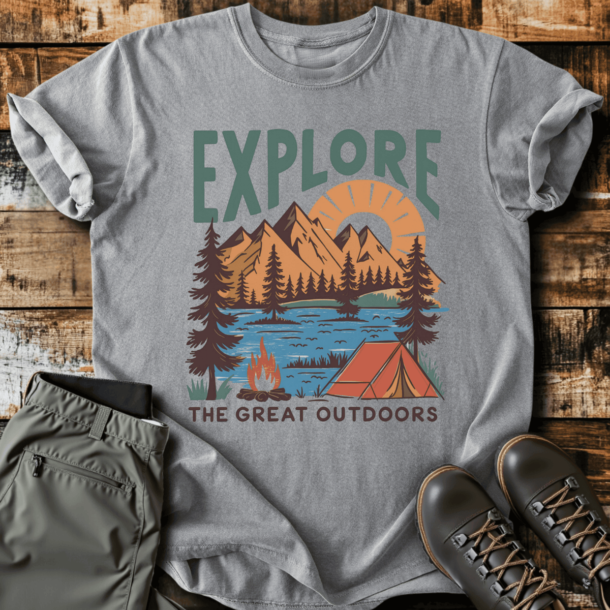 Explore Outdoors T-Shirt - Funny Hiking Graphic Tee - Gift for Hikers - Unisex