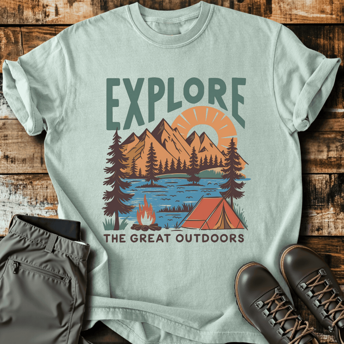 Explore Outdoors T-Shirt - Funny Hiking Graphic Tee - Gift for Hikers - Unisex